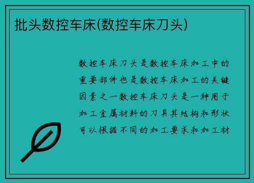 批头数控车床(数控车床刀头)